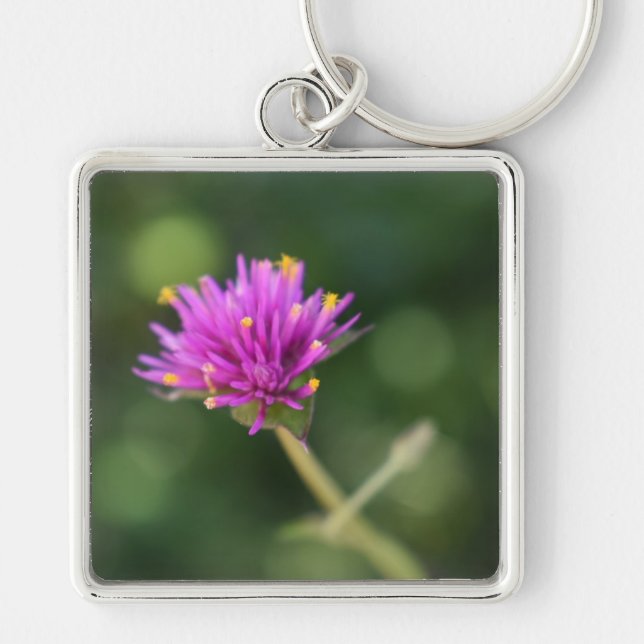 Chaveiro Fotografia original do jardim das flores roxas bon (Frente)