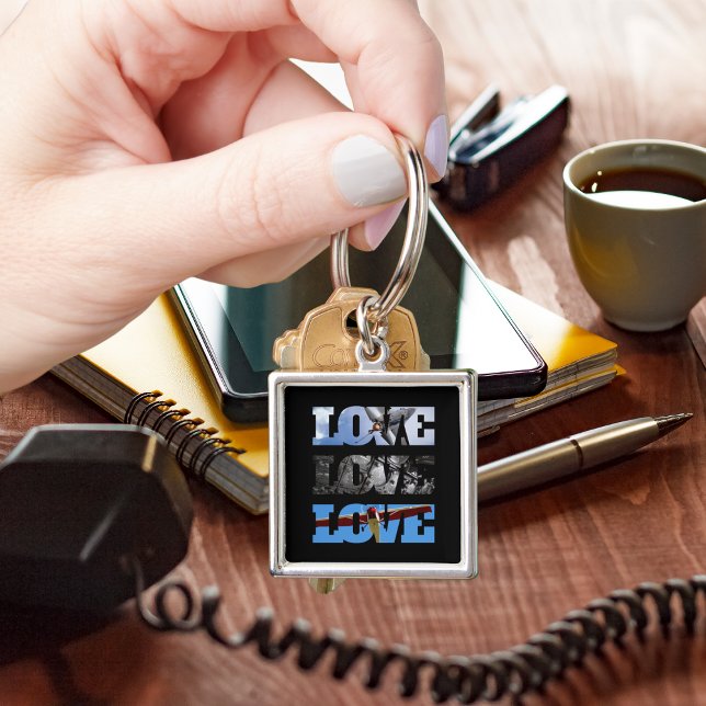 Chaveiro Fotos de avião em quadro LOVE, Aniversário da Avia (Criador carregado)