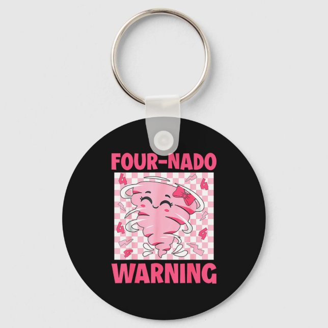 Chaveiro Four 4 Nado Warning Nk Tornado Themed Birthday Gir (Frente)