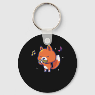 Chaveiro Fox Harmonica Instruments Blues Music Sound Gift