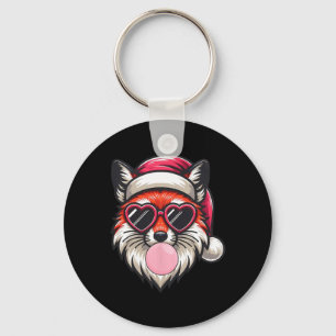 Chaveiro Fox Santa Hap De Natal Retroativo Soprando Bolha C