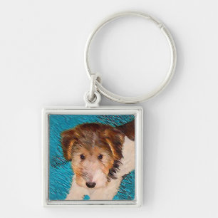 Chaveiro Fox Terrier Puppy Painting - Arte Original De Cão