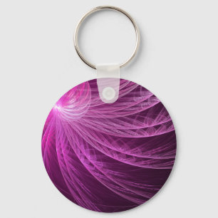 Chaveiro Fractal cor-de-rosa do abstrato do Whorl