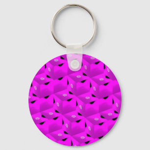 Chaveiro Fractal de Gelo Rosa
