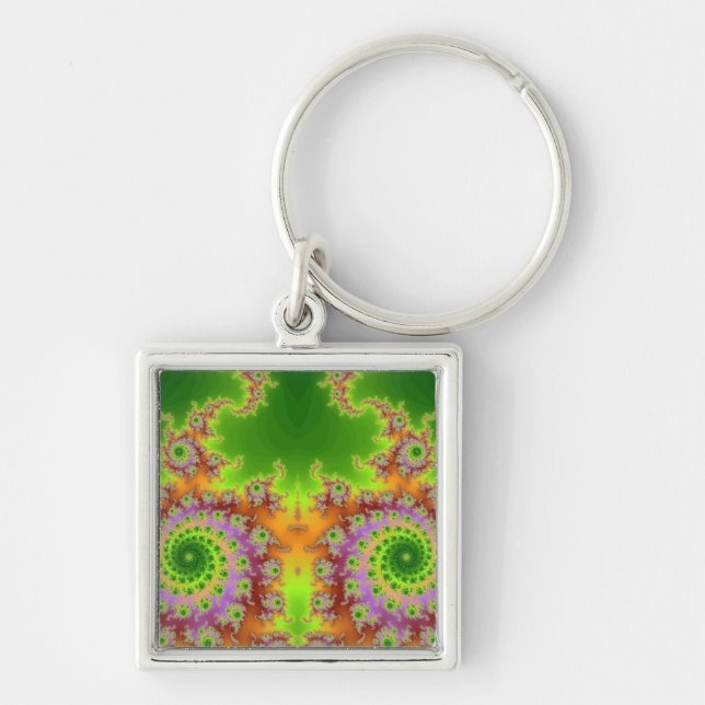 Chaveiro Fractal de Olhos Verdes (Frente)