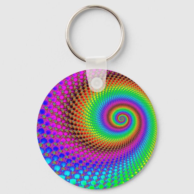 Chaveiro Fractal Espiral abstrato (Frente)
