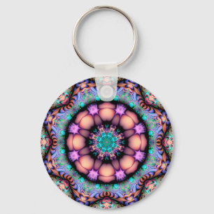 Chaveiro Fractal Mandala Arte Psicodélica Floral