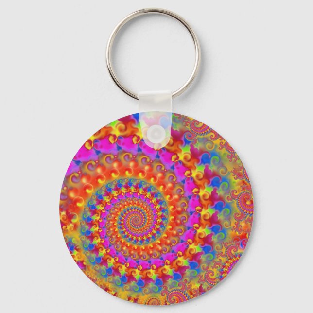 Chaveiro Fractal Rosa Louco (Frente)