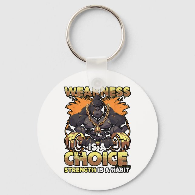 Chaveiro Fragilidade É Um Trabalho Motivacional De Gym Malh (Frente)