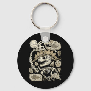 Chaveiro Fragmentos de Esqueleto de Dinossauro Vintage Pale