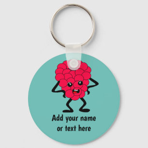 Chaveiro Framboesa gordurosa - cara fruta irritada e engraç