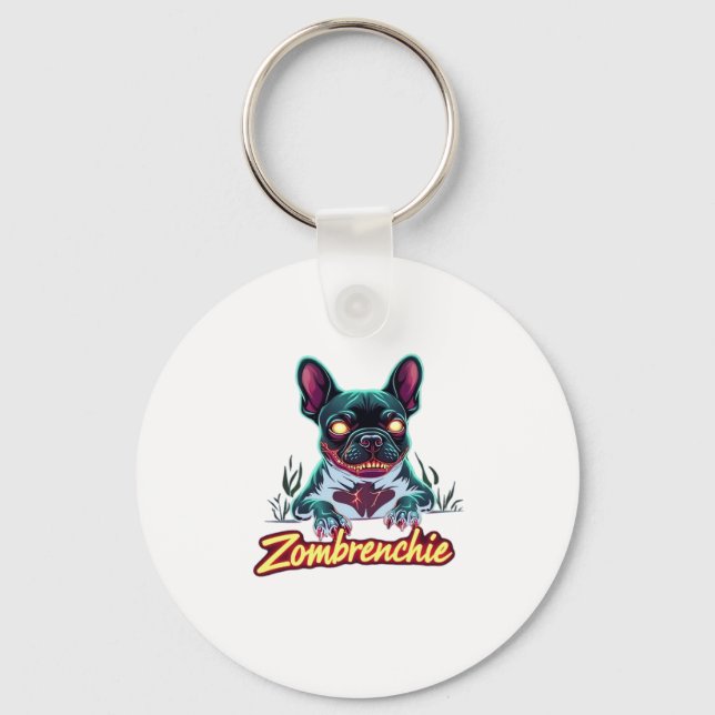 Chaveiro Francês Buldogue Frenchie Zombie Dog Halloween Ess (Frente)