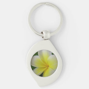 Chaveiro Frangipani Amarelo e Branco