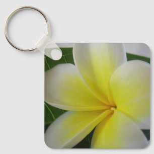Chaveiro Frangipani Amarelo e Branco