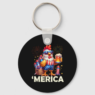 Chaveiro Frango 4 De Julho Fogos De Artifício Camisa Galinh