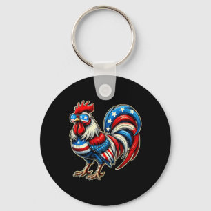 Chaveiro Frango Bandeira Americana Usa Fazendeiro Engraçado