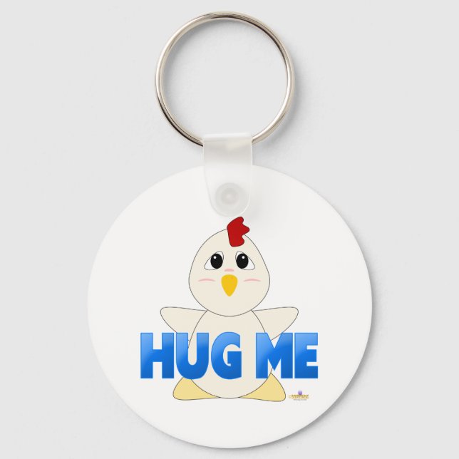 Chaveiro Frango Branco Huggable Blue Me Abrindo (Frente)