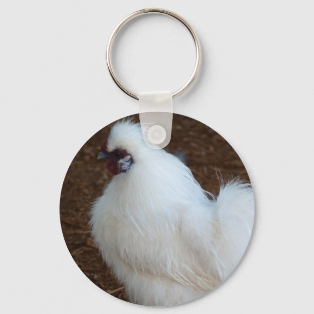 Chaveiro Frango Branco Silkie (Frente)