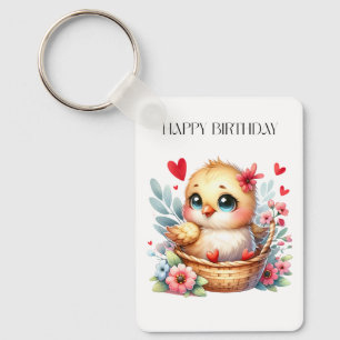 Chaveiro Frango de aniversário fofo.