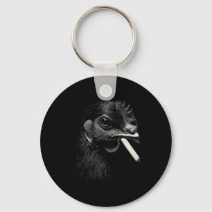 Chaveiro Frango de Fazenda Irregular Fumando Ícone Estilo U