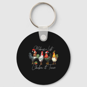 Chaveiro Frango de Natal Lover Xmas Santa Hat É Muito Engra