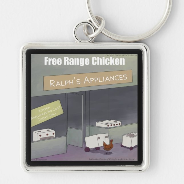 Chaveiro Frango de rick London Funny Free Range (Frente)