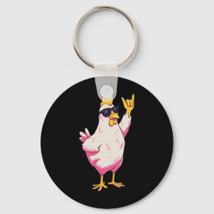 Chaveiro Frango Engraçado Cartoon Estilo Retro Humor Avícol