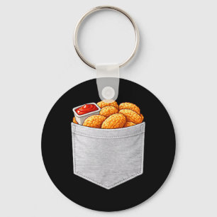 Chaveiro Frango Engraçado em Bolso Falso Camisa Legal Novid