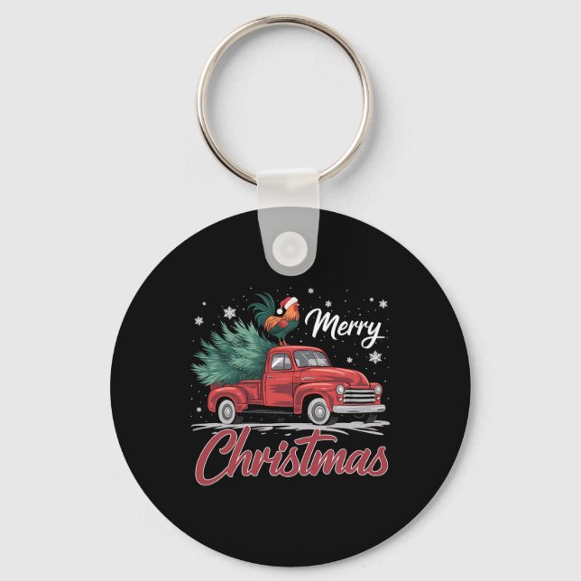 Chaveiro Frango Engraçado Na Árvore De Natal De Caminhão Ve (Frente)