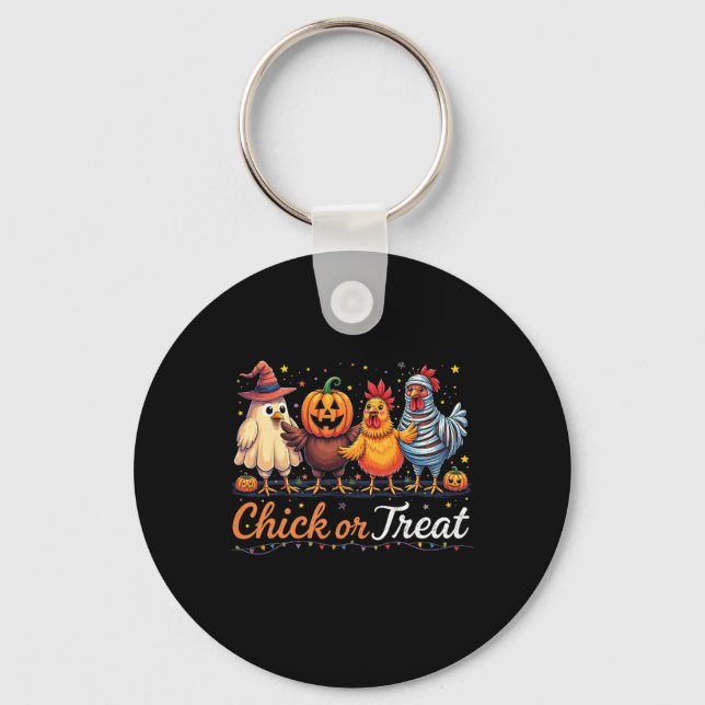 Chaveiro Frango Engraçado Ou Tratamento De Bruxa De Hallowe (Frente)