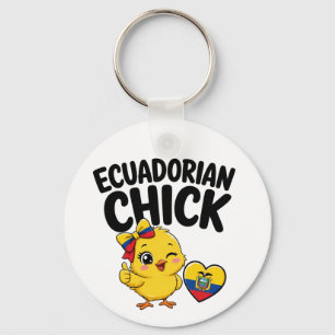 Chaveiro Frango Equatoriano Fofo Desenho de Coração com a B