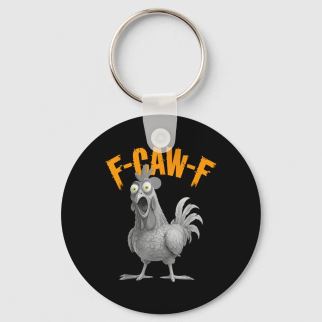 Chaveiro Frango F C A W F engraçado galinha  (Frente)