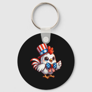 Chaveiro Frango Feliz 4 de Julho Dia da Independência Homen