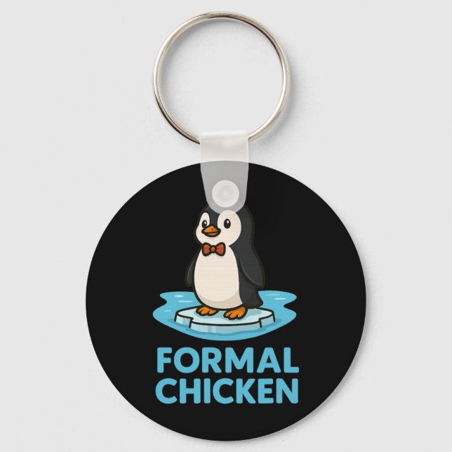 Chaveiro Frango Formal Pinguim Engraçado No Gelo Piada De A (Frente)