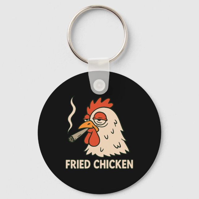 Chaveiro Frango Frito Fumando Jantar Engraçado Amante da Ma (Frente)
