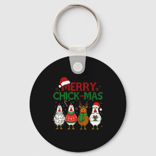 Chaveiro Frango Natal Chapéu de Papai Noel Alegre Chickmas 