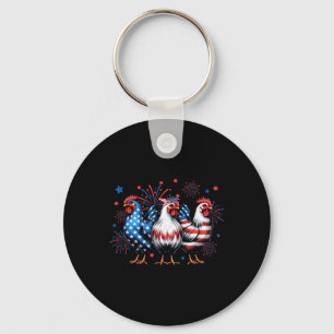 Chaveiro Frango Vermelho Branco Azul Bandeira EUA Fogo de A