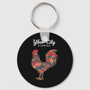 Chaveiro Frango Ybor City Tropical Rooster, Floral Florida
