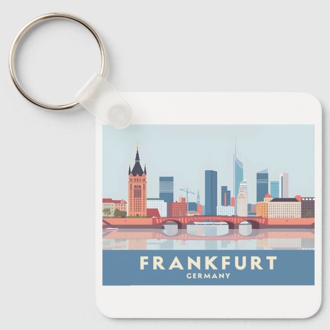 Chaveiro Frankfurt Alemanha Pastel Viagem (Frente)