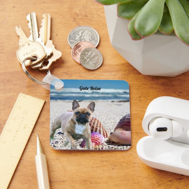 Chaveiro Französische Bulldogge am Strand (Mesa)