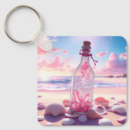 Chaveiro Frasco flutuante romântico transparente