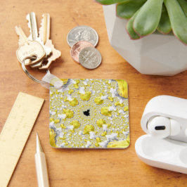 Chaveiro Fratura Simétrica Amarela abstrato