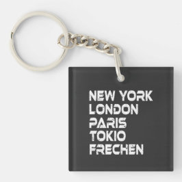 Chaveiro Frechen NY London Paris Tokio Anhänger