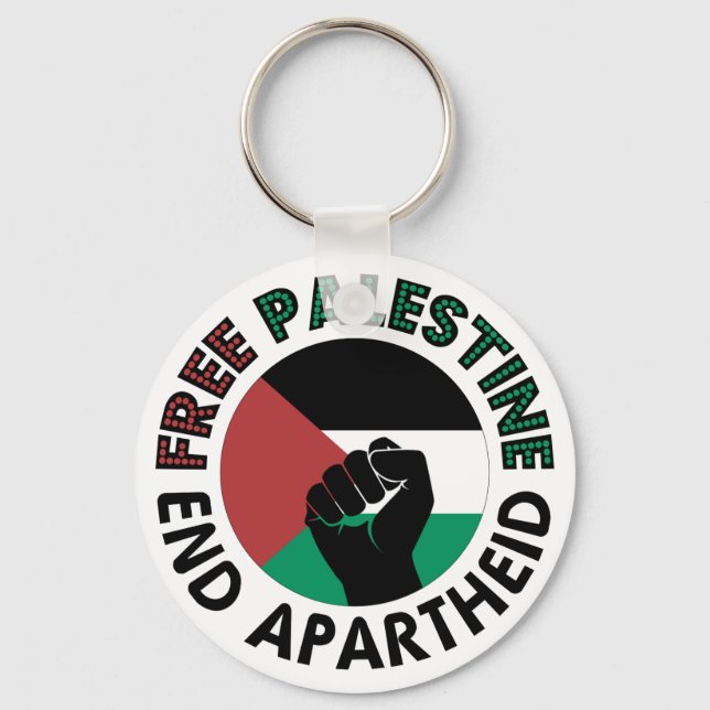 Chaveiro Free Palestine End Apartheid Palestine Flag (Frente)