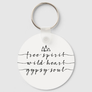 Chaveiro free spirit, wild heart, gypsy soul