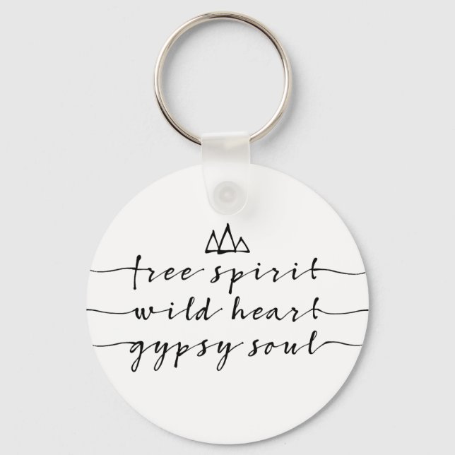Chaveiro free spirit, wild heart, gypsy soul (Frente)