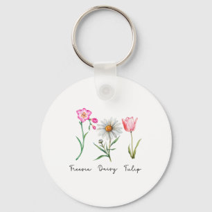 Chaveiro Freesia Daisy Tulip Flor Subtil Haste Nature Resi