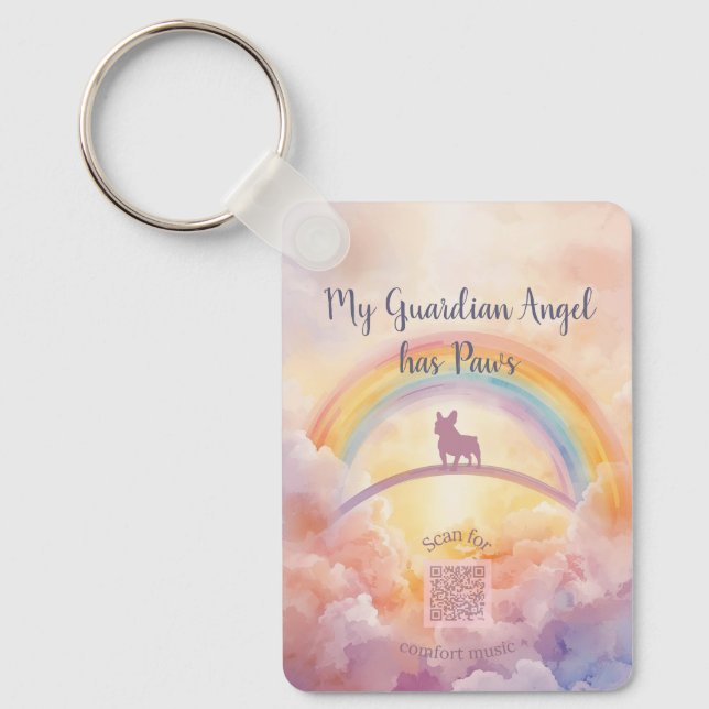 Chaveiro French Bulldog Memorial Keychain – Rainbow Bridge (Frente)