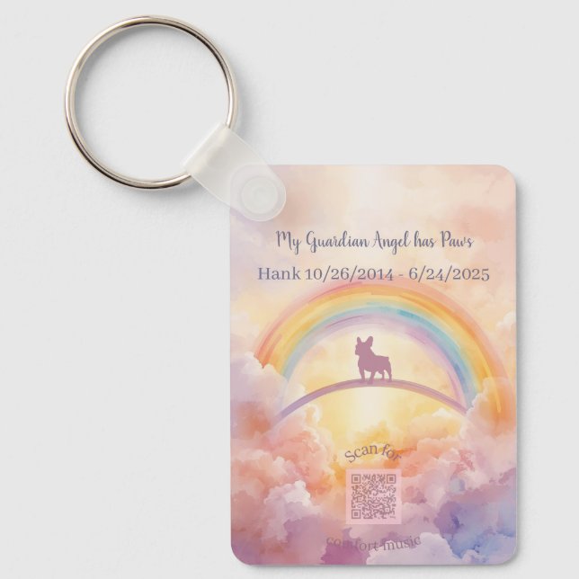 Chaveiro French Bulldog Pet Loss Keychain – Custom (Frente)