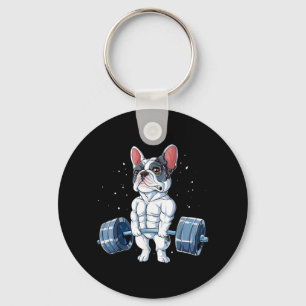 Chaveiro French Bulldog Weightlifting Funny Deadlift Gym